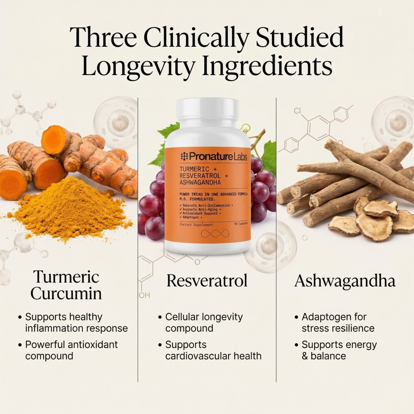 Turmeric + Resveratrol + Ashwagandha